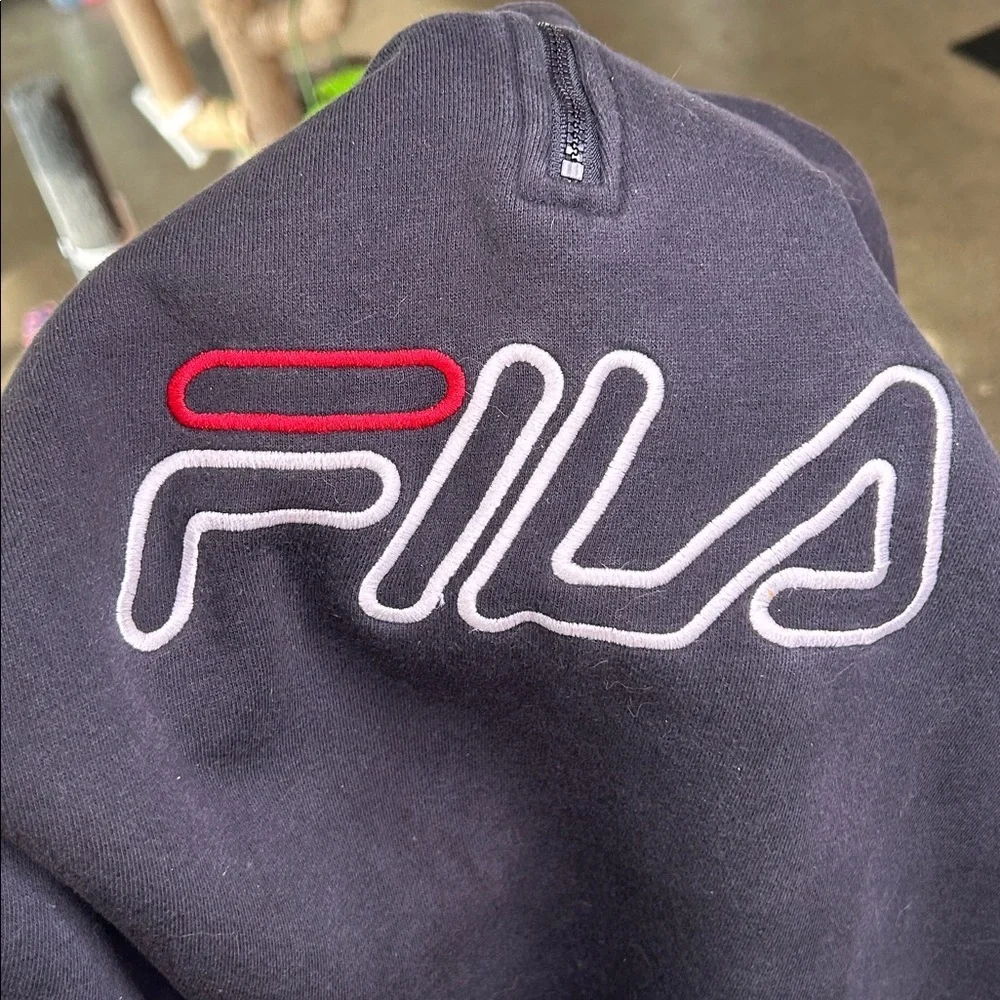 Vintage FILA Black Zip-Up Sweater